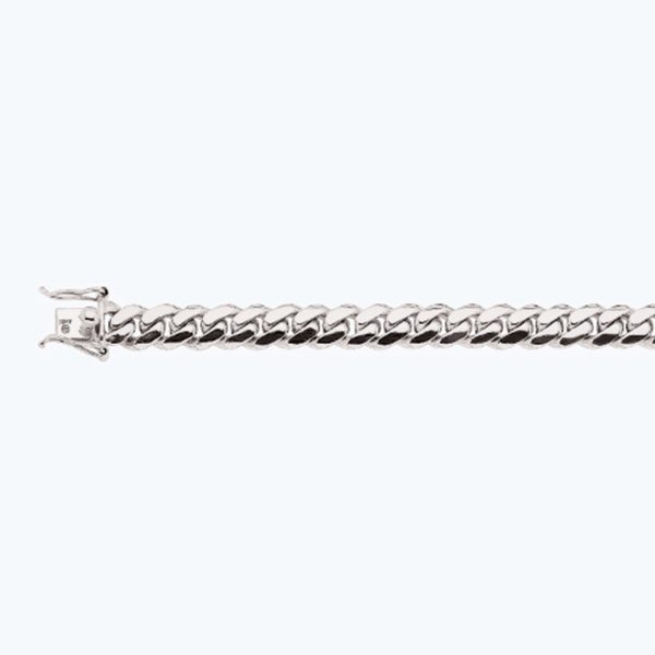 10K 10MM WHITE GOLD SOLID MIAMI CUBAN 18" CHAIN NECKLACE (AVAILABLE IN LENGTHS 7" - 30")