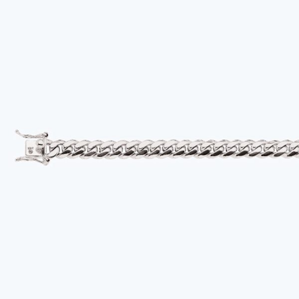 10K 9MM WHITE GOLD SOLID MIAMI CUBAN 22" CHAIN NECKLACE (AVAILABLE IN LENGTHS 7" - 30")