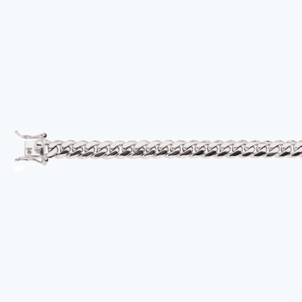 14K 8MM WHITE GOLD SOLID MIAMI CUBAN 30" CHAIN NECKLACE (AVAILABLE IN LENGTHS 7" - 30") - Image 2