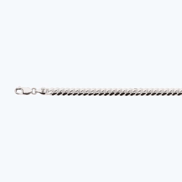 14K 6MM WHITE GOLD SOLID MIAMI CUBAN 18" CHAIN NECKLACE (AVAILABLE IN LENGTHS 7" - 30") - Image 2