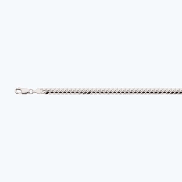 14K 5MM WHITE GOLD SOLID MIAMI CUBAN 20" CHAIN NECKLACE (AVAILABLE IN LENGTHS 7" - 30") - Image 2