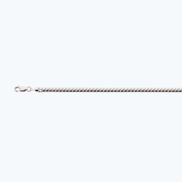 14K 4MM WHITE GOLD SOLID MIAMI CUBAN 18" CHAIN NECKLACE (AVAILABLE IN LENGTHS 7" - 30") - Image 2