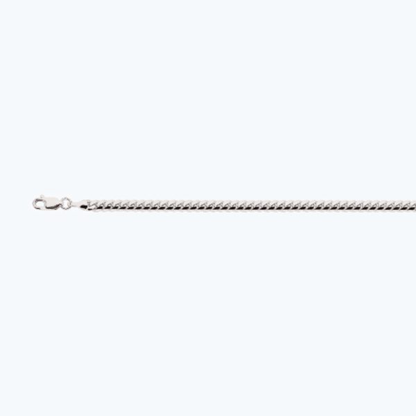 14K 4MM WHITE GOLD SOLID MIAMI CUBAN 16" CHAIN NECKLACE (AVAILABLE IN LENGTHS 7" - 30") - Image 2