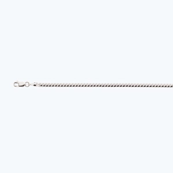 10K 3.5MM WHITE GOLD SOLID MIAMI CUBAN 16" CHAIN NECKLACE (AVAILABLE IN LENGTHS 7" - 30") - Image 2