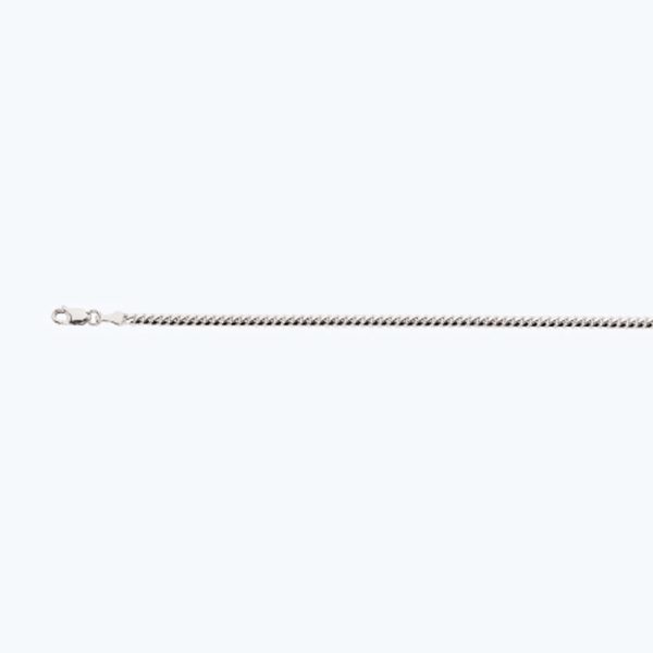 10K 2.5MM WHITE GOLD SOLID MIAMI CUBAN 16" CHAIN NECKLACE (AVAILABLE IN LENGTHS 7" - 30") - Image 2