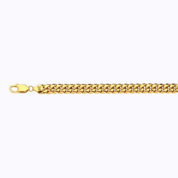 14K 7.5MM YELLOW GOLD HOLLOW MIAMI CUBAN 18" CHAIN NECKLACE (AVAILABLE IN LENGTHS 7" - 30") - Image 2