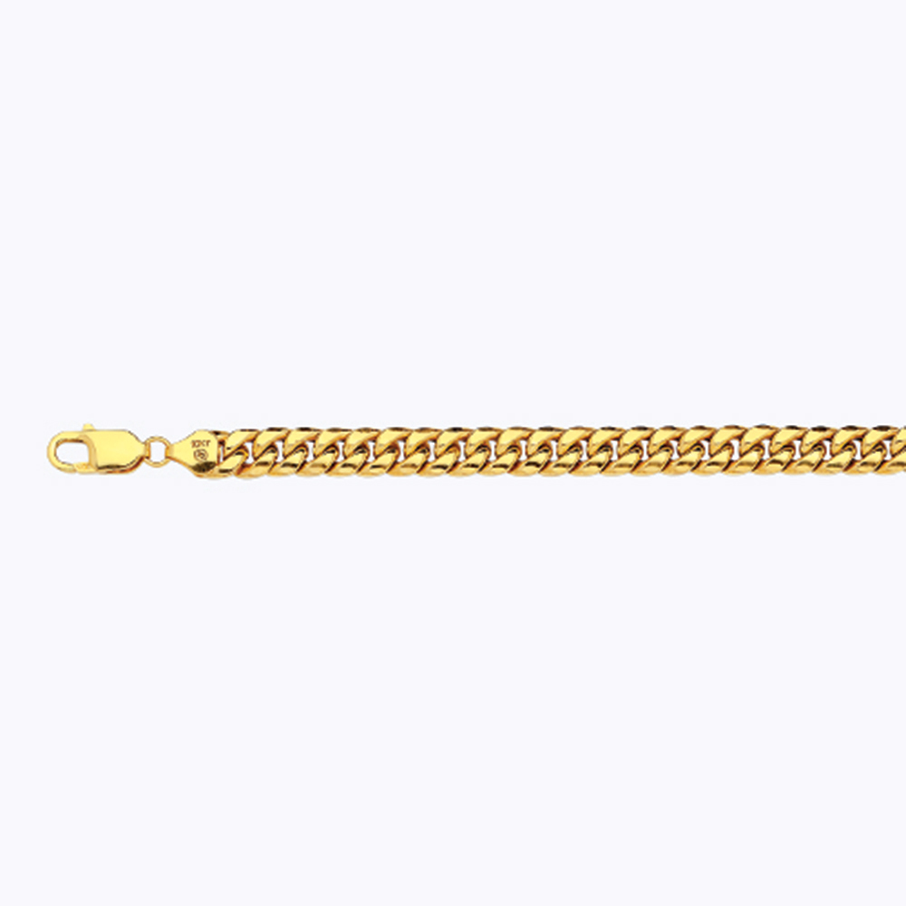 14K 7.5MM YELLOW GOLD HOLLOW MIAMI CUBAN 24" CHAIN NECKLACE (AVAILABLE IN LENGTHS 7" - 30") - Image 2