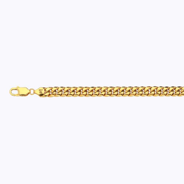 14K 7.5MM YELLOW GOLD HOLLOW MIAMI CUBAN 30" CHAIN NECKLACE (AVAILABLE IN LENGTHS 7" - 30") - Image 2