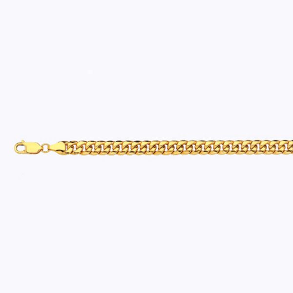 14K 7MM YELLOW GOLD HOLLOW MIAMI CUBAN 18" CHAIN NECKLACE (AVAILABLE IN LENGTHS 7" - 30") - Image 2