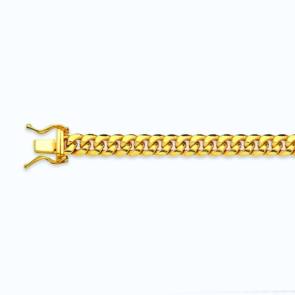 14K 5.5MM YELLOW GOLD HOLLOW MIAMI CUBAN 18" CHAIN NECKLACE (AVAILABLE IN LENGTHS 7" - 30") - Image 2