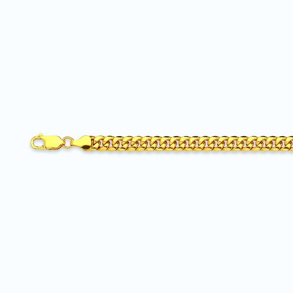 10K 3.75MM YELLOW GOLD HOLLOW MIAMI CUBAN 8" CHAIN BRACELET (AVAILABLE IN LENGTHS 7" - 30")