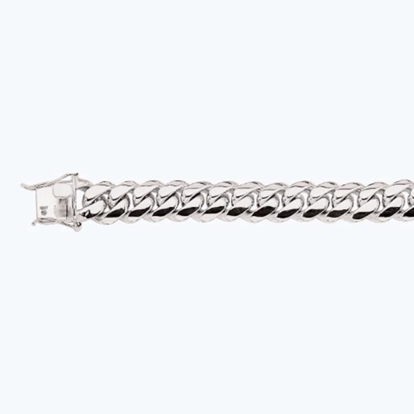 10K 14MM WHITE GOLD SOLID MIAMI CUBAN 30" CHAIN NECKLACE (AVAILABLE IN LENGTHS 7" - 30")