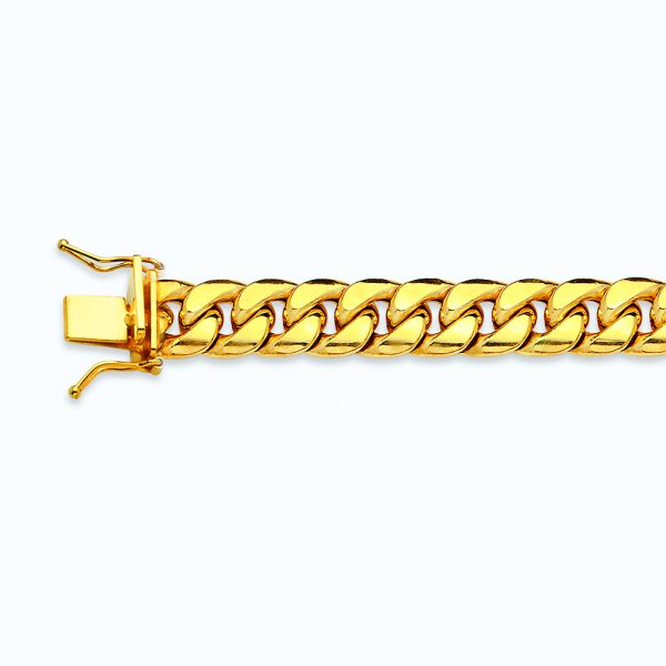 10K 8.5MM YELLOW GOLD HOLLOW MIAMI CUBAN 9" CHAIN BRACELET (AVAILABLE IN LENGTHS 7" - 30")