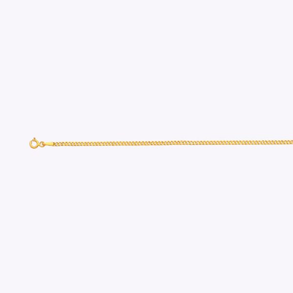 14K 2MM YELLOW GOLD HOLLOW CURB 18" CHAIN NECKLACE (AVAILABLE IN LENGTHS 7" - 30") - Image 2