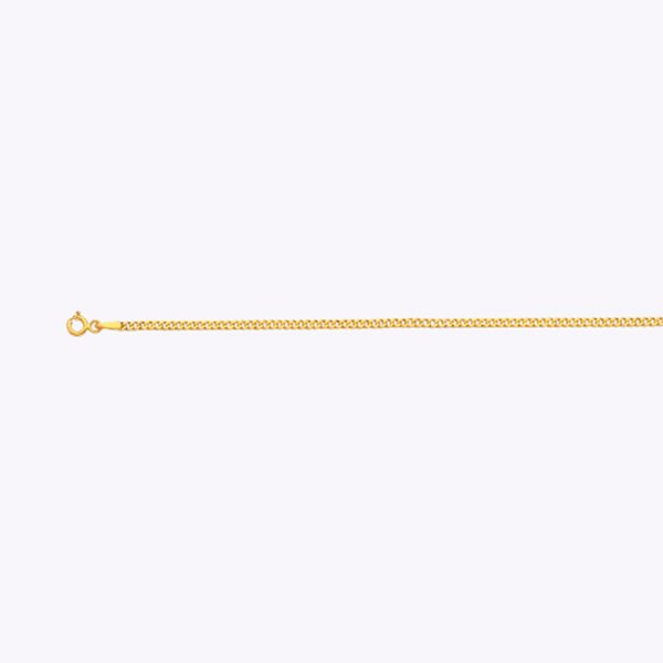 10K 2MM YELLOW GOLD HOLLOW CURB 22" CHAIN NECKLACE (AVAILABLE IN LENGTHS 7" - 30") - Image 2
