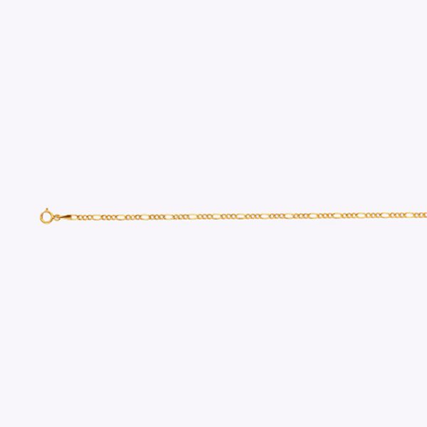 14K 2MM YELLOW GOLD HOLLOW FIGARO 18" CHAIN NECKLACE (AVAILABLE IN LENGTHS 7" - 30") - Image 2