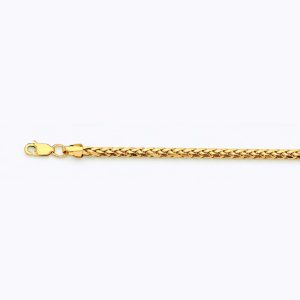 10K 3MM YELLOW GOLD PALM 8" CHAIN BRACELET (AVAILABLE IN LENGTHS 7" - 30")