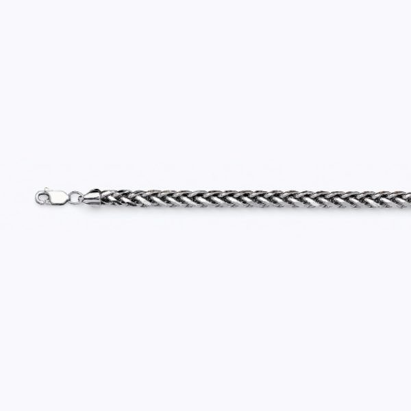 14K 5MM WHITE GOLD PALM 18" CHAIN NECKLACE (AVAILABLE IN LENGTHS 7" - 30") - Image 2