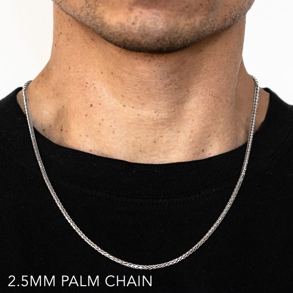 10K 2.5MM WHITE GOLD PALM 24" CHAIN NECKLACE (AVAILABLE IN LENGTHS 7" - 30")