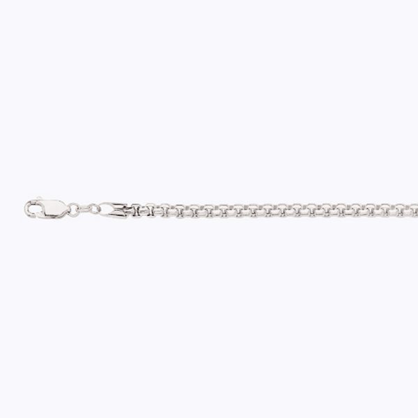 14K 3.5MM WHITE GOLD VENETIAN BOX 30" CHAIN NECKLACE (AVAILABLE IN LENGTHS 7" - 30") - Image 2