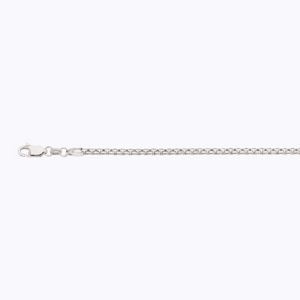 14K 2.5MM WHITE GOLD VENETIAN BOX 24" CHAIN NECKLACE (AVAILABLE IN LENGTHS 7" - 30") - Image 2