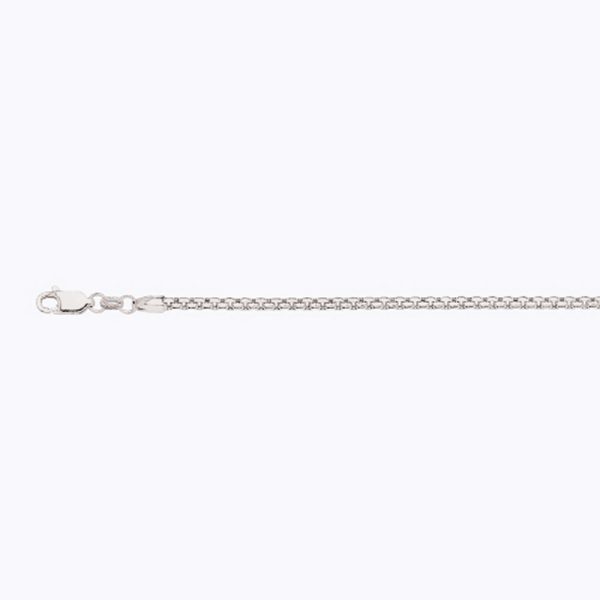 10K 2.5MM WHITE GOLD VENETIAN BOX 18" CHAIN NECKLACE (AVAILABLE IN LENGTHS 7" - 30") - Image 2