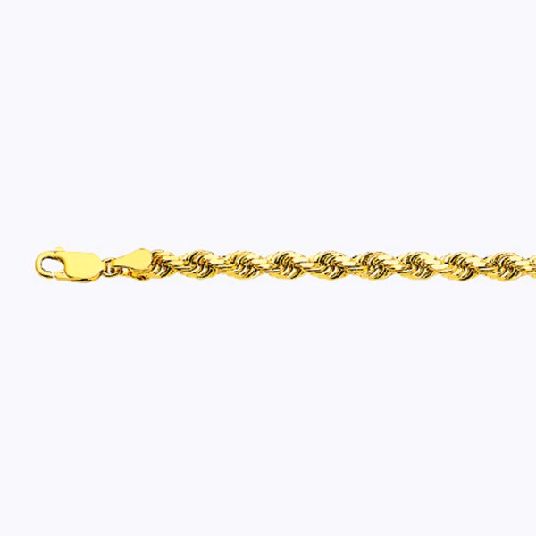 10K 5MM YELLOW GOLD SOLID DC ROPE 18" CHAIN NECKLACE (AVAILABLE IN LENGTHS 7" - 30") - Image 2
