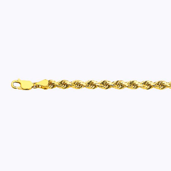 10K 5MM YELLOW GOLD SOLID DC ROPE 22" CHAIN NECKLACE (AVAILABLE IN LENGTHS 7" - 30") - Image 2