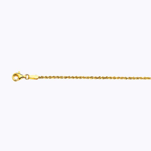 14K 1.5MM YELLOW GOLD SOLID DC ROPE 18" CHAIN NECKLACE (AVAILABLE IN LENGTHS 7" - 30") - Image 2