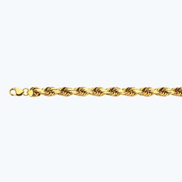 10K 12MM YELLOW GOLD SOLID DC ROPE 24" CHAIN NECKLACE (AVAILABLE IN LENGTHS 7" - 30") - Image 2