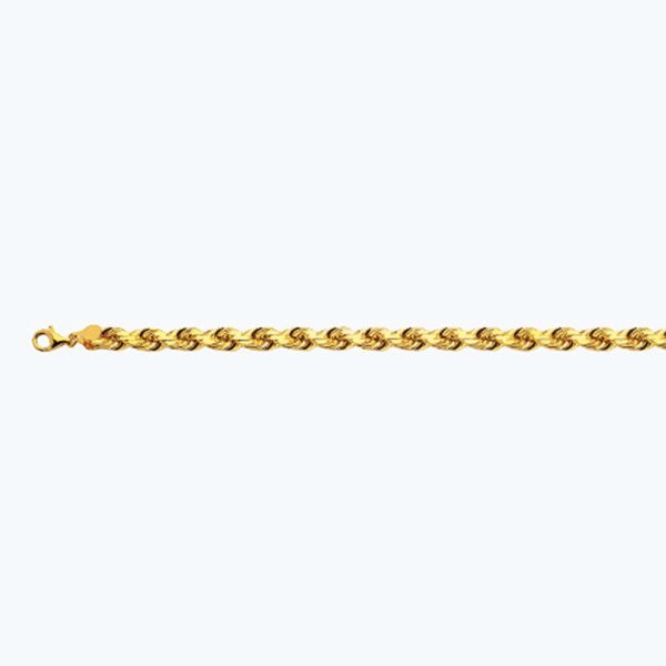 10K 8MM YELLOW GOLD SOLID DC ROPE 22" CHAIN NECKLACE (AVAILABLE IN LENGTHS 7" - 30") - Image 2
