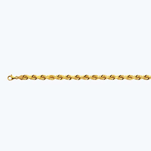 10K 7MM YELLOW GOLD SOLID DC ROPE 16" CHAIN NECKLACE (AVAILABLE IN LENGTHS 7" - 30") - Image 2