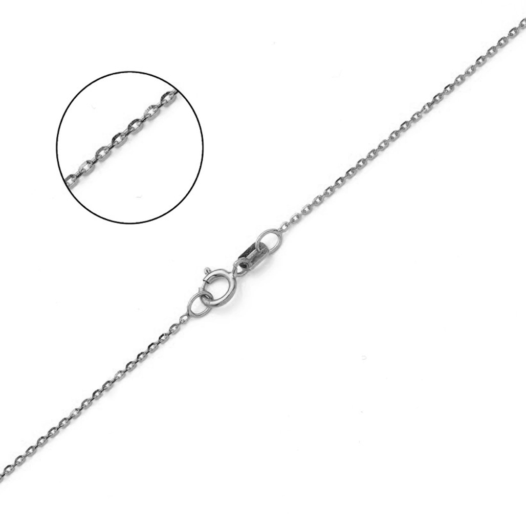 14K WHITE GOLD DC ROLO 023 GAUGE 16" CHAIN NECKLACE (AVAILABLE IN LENGTHS 7" - 30")