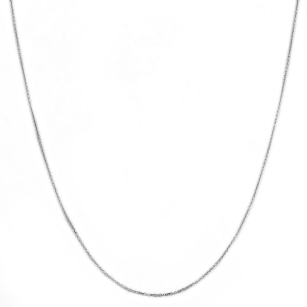 14K WHITE GOLD DC ROLO  033 GAUGE 28" CHAIN NECKLACE (AVAILABLE IN LENGTHS 7" - 30") - Image 2