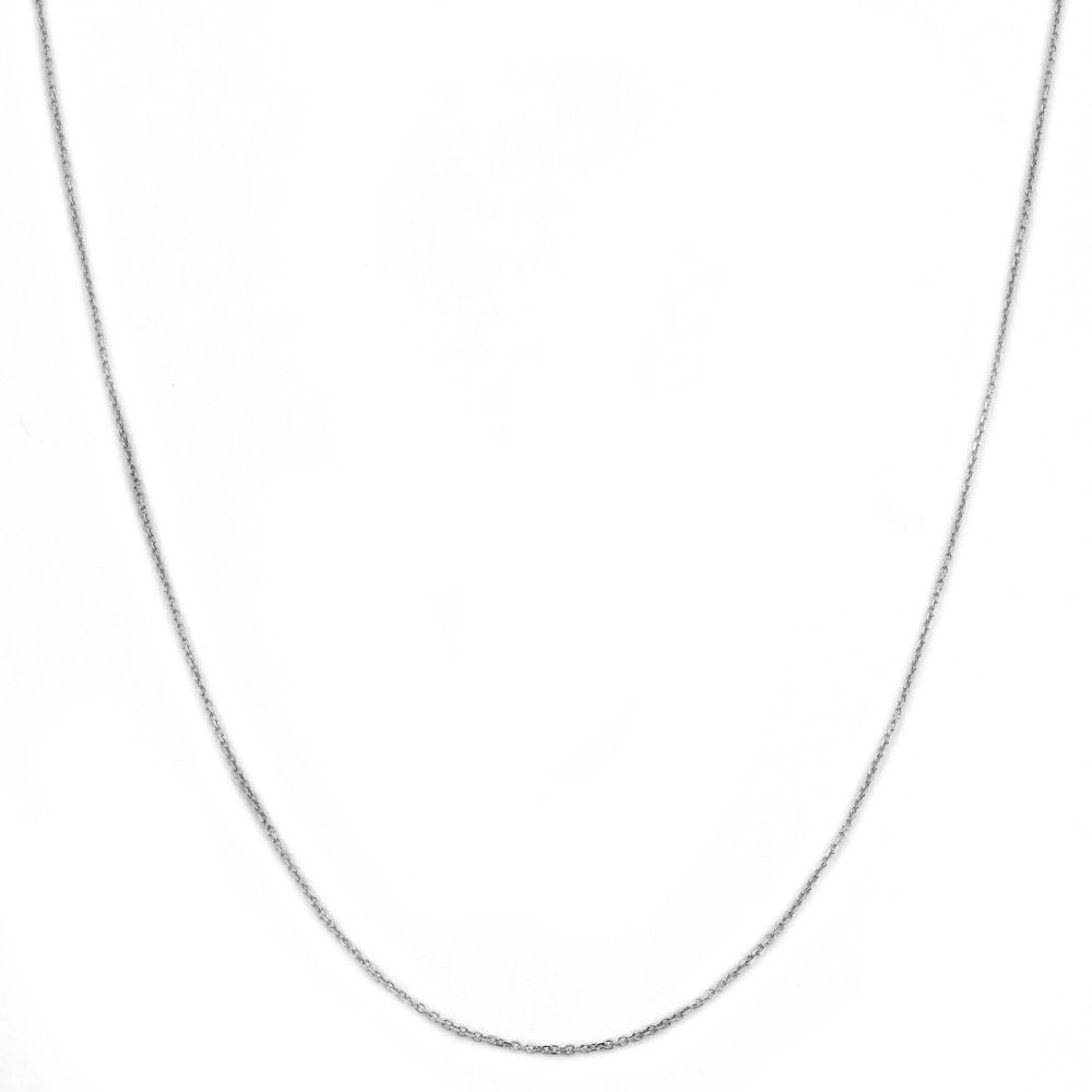 14K WHITE GOLD DC ROLO 023 GAUGE 16" CHAIN NECKLACE (AVAILABLE IN LENGTHS 7" - 30") - Image 2