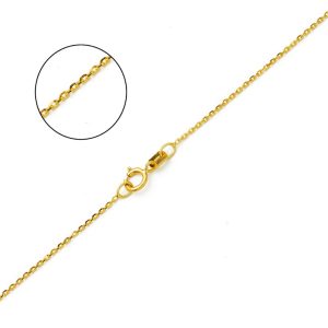 10K YELLOW GOLD DC ROLO  043 GAUGE 30" CHAIN NECKLACE (AVAILABLE IN LENGTHS 7" - 30")