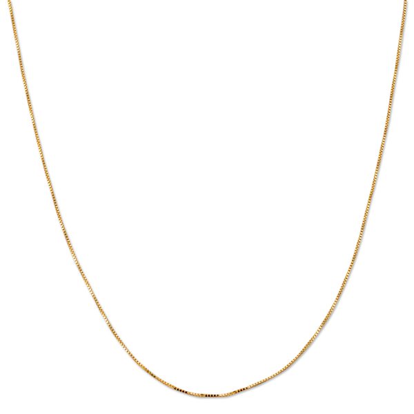 14K YELLOW GOLD BOX 068 GAUGE 18" CHAIN NECKLACE (AVAILABLE IN LENGTHS 7" - 30")