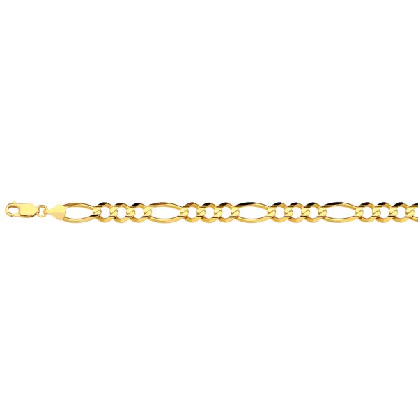 14K 8MM YELLOW GOLD SOLID FIGARO 20" CHAIN NECKLACE (AVAILABLE IN LENGTHS 7" - 30")