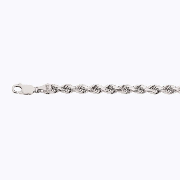 14K 5MM WHITE GOLD SOLID DC ROPE 16" CHAIN NECKLACE (AVAILABLE IN LENGTHS 7" - 30") - Image 2