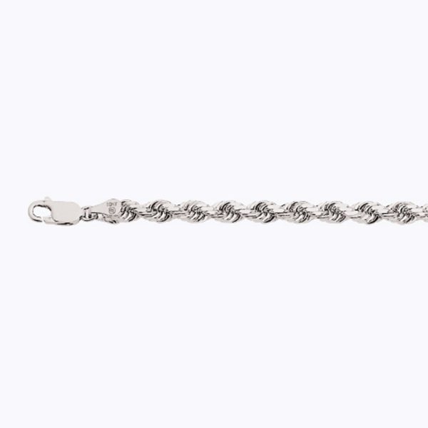 10K 5MM WHITE GOLD SOLID DC ROPE 20" CHAIN NECKLACE (AVAILABLE IN LENGTHS 7" - 30") - Image 2