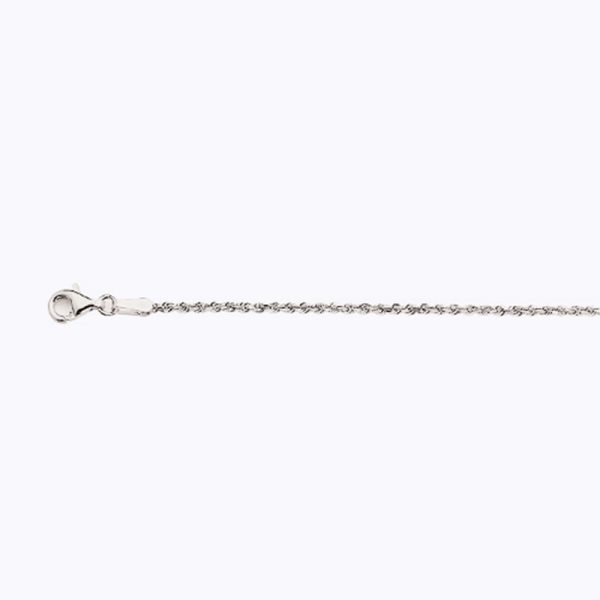 14K 1.5MM WHITE GOLD SOLID DC ROPE 20" CHAIN NECKLACE (AVAILABLE IN LENGTHS 7" - 30") - Image 2