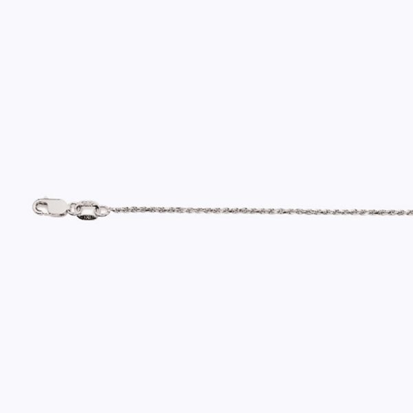 14K 1MM WHITE GOLD SOLID DC ROPE 28" CHAIN NECKLACE (AVAILABLE IN LENGTHS 7" - 30") - Image 2