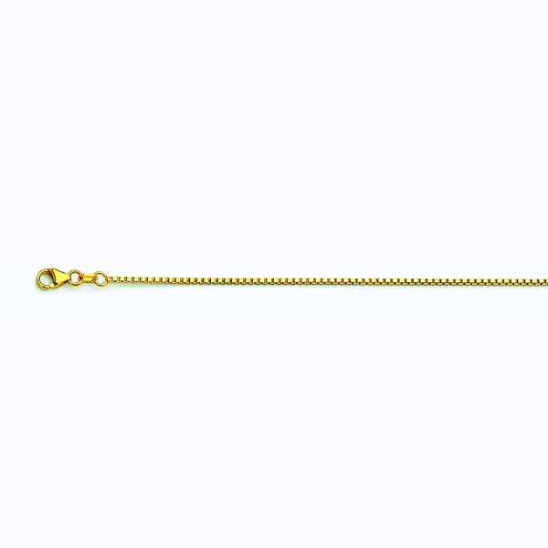 14K YELLOW GOLD BOX 078 GAUGE 22" CHAIN NECKLACE (AVAILABLE IN LENGTHS 7" - 30") - Image 4