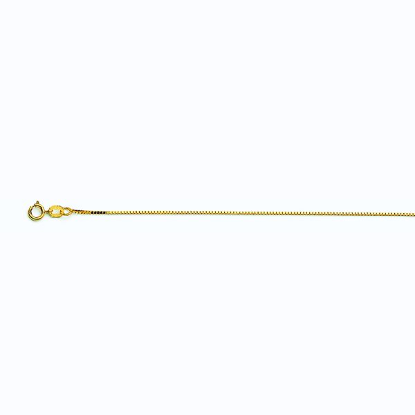 14K YELLOW GOLD BOX 050 GAUGE 20" CHAIN NECKLACE (AVAILABLE IN LENGTHS 7" - 30") - Image 4