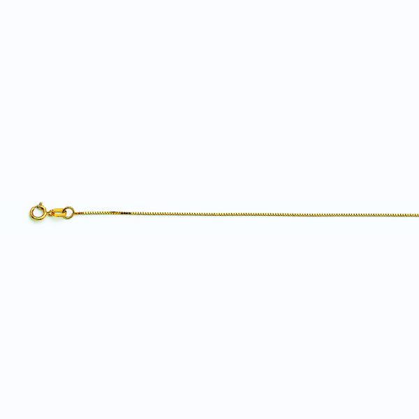 14K YELLOW GOLD BOX 040 GAUGE 20" CHAIN NECKLACE (AVAILABLE IN LENGTHS 7" - 30") - Image 4