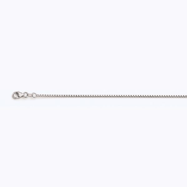 14K WHITE GOLD BOX 078 GAUGE 18" CHAIN NECKLACE (AVAILABLE IN LENGTHS 7" - 30") - Image 4