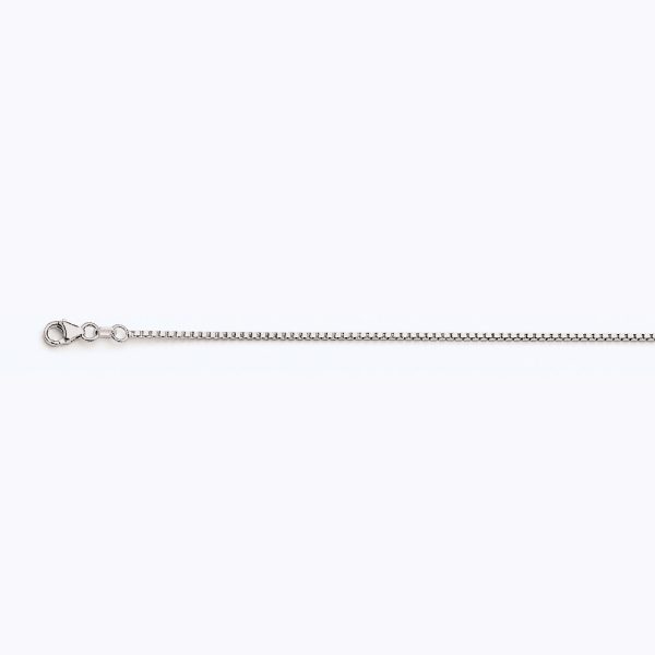 10K WHITE GOLD BOX 078 GAUGE 26" CHAIN NECKLACE (AVAILABLE IN LENGTHS 7" - 30") - Image 4