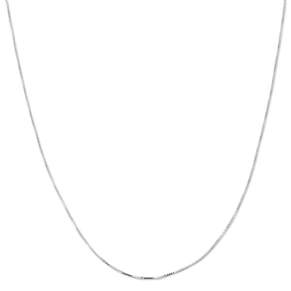 10K WHITE GOLD BOX 058 GAUGE 20" CHAIN NECKLACE (AVAILABLE IN LENGTHS 7" - 30")