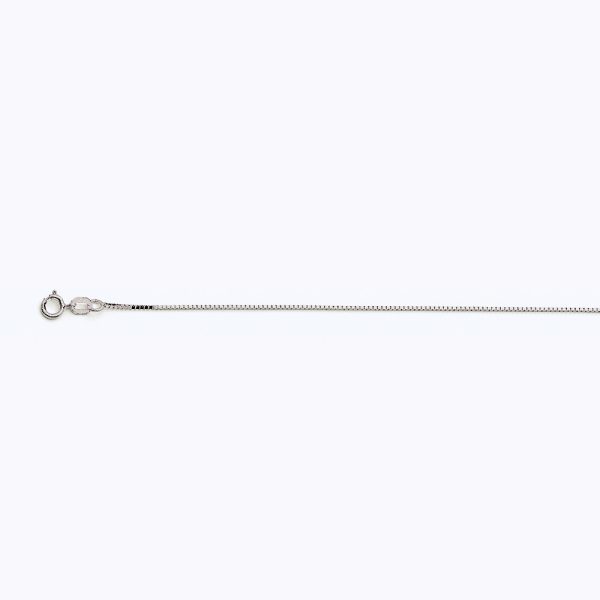 10K WHITE GOLD BOX 050 GAUGE 16" CHAIN NECKLACE (AVAILABLE IN LENGTHS 7" - 30") - Image 4