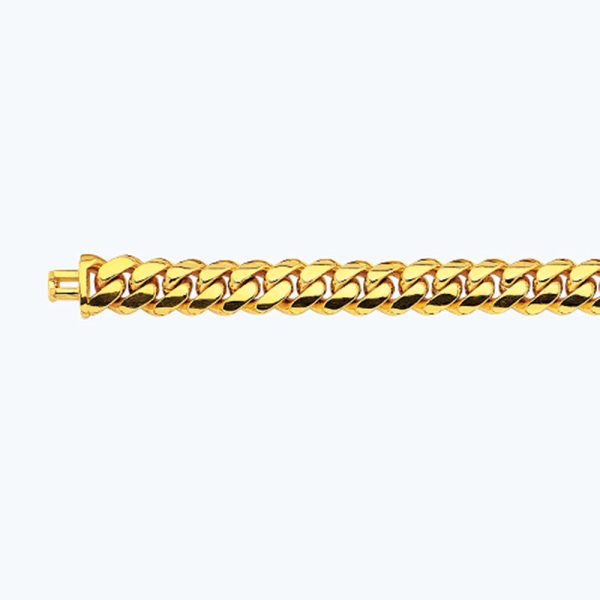 10K 13MM YELLOW GOLD SOLID MIAMI CUBAN 18" CHAIN NECKLACE (AVAILABLE IN LENGTHS 7" - 30")